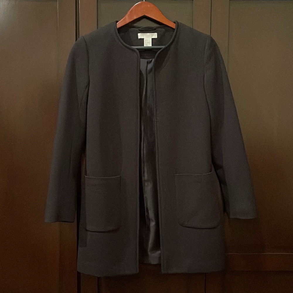 H&M Black Coat, Size XS